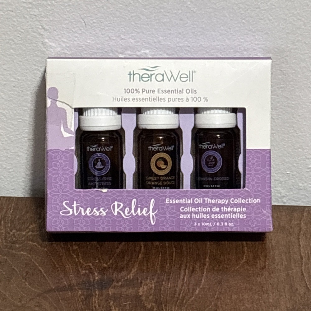 TheraWell Aromatherapy Oil Kit Three Included Stress, Relief New